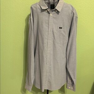 RVCA Light Blue Casual Dress Shirt